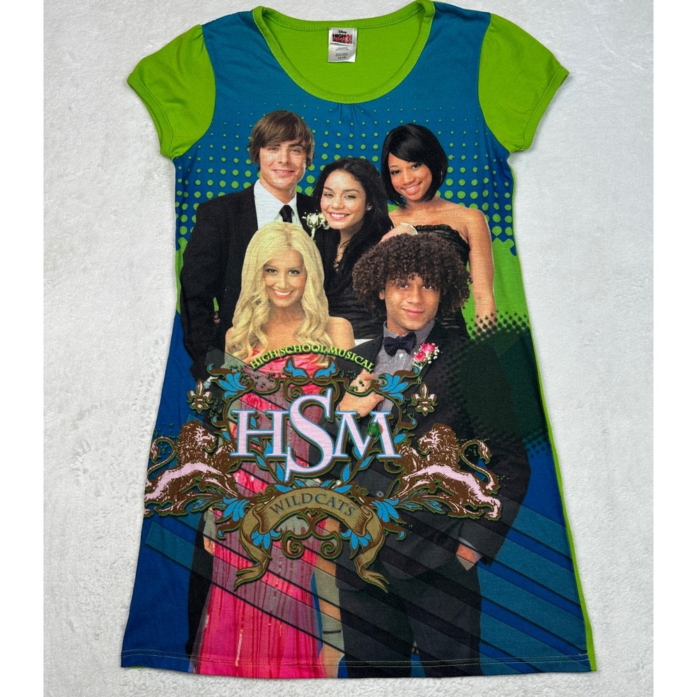 Disney High School Musical 3 Senior Year Nightgown Kids 14/16 Green HSM Dress